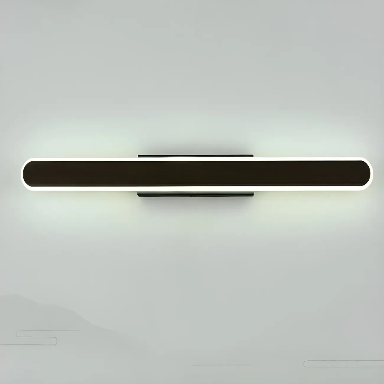 Modish Walnut Oval Acrylic LED Vanity Light
