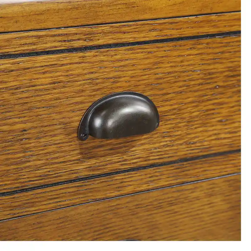 Rectangle Coffee Table, 4 Drawers, Pine Wood & MDF, Oak Veneer, Gourd Legs, 40