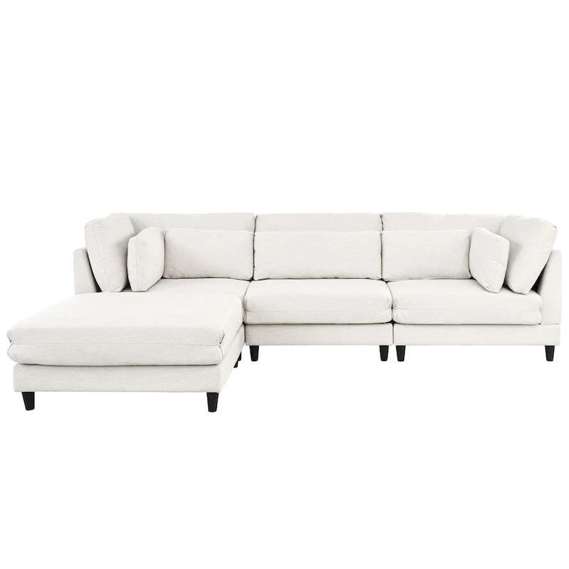 Modular Sectional Sofa with Ottoman and Pillows