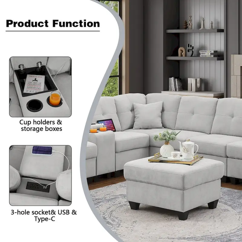Velvet Modular Sectional Sofa