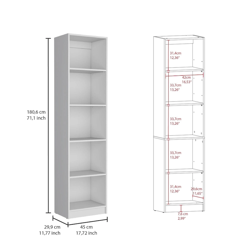 Kenyon 3pc Set 67 Wide 5-Shelf and Cabinet Bookcase
