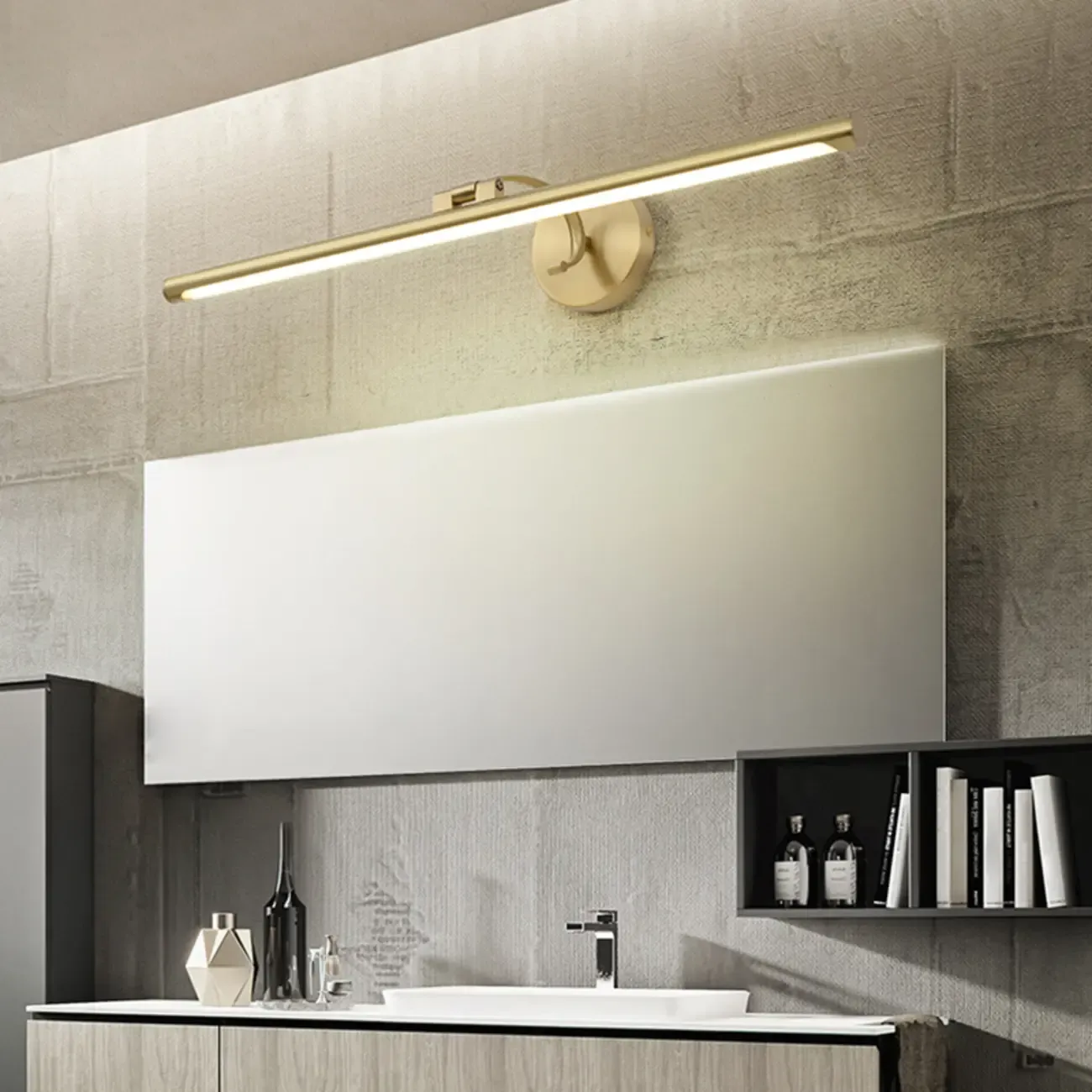 Arched Modern Gold Linear LED Vanity Light