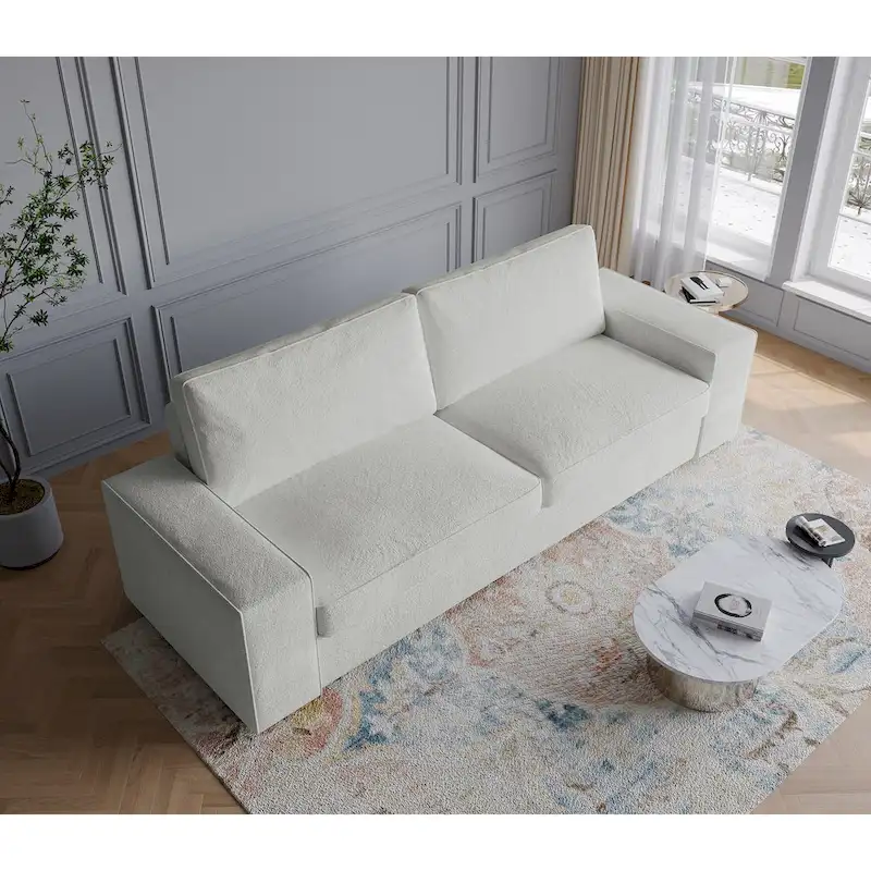Modern 80 Upholstered Fabric 3-Seater Sofa