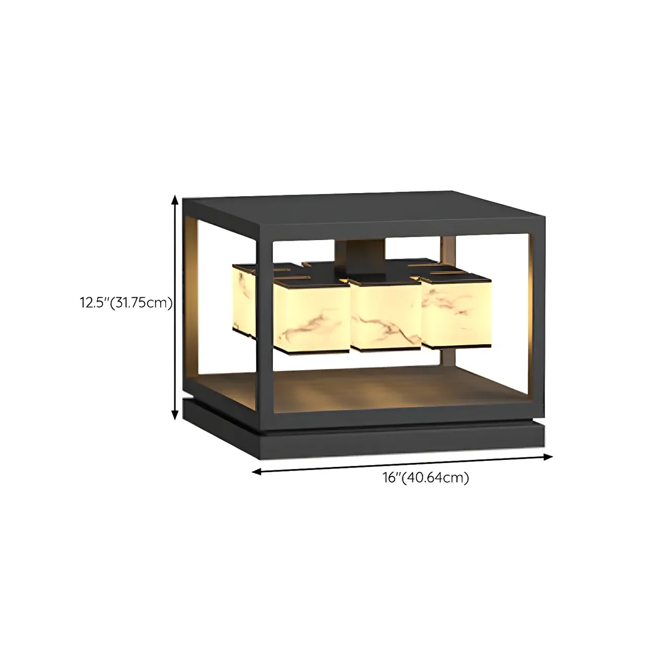 Modish Open Frame Layered Illuminant Post Cap Light