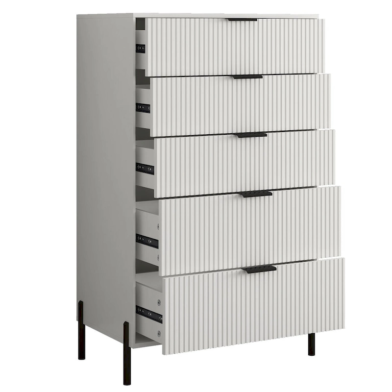Modern 30  5-Drawer Chest with Metal Handles