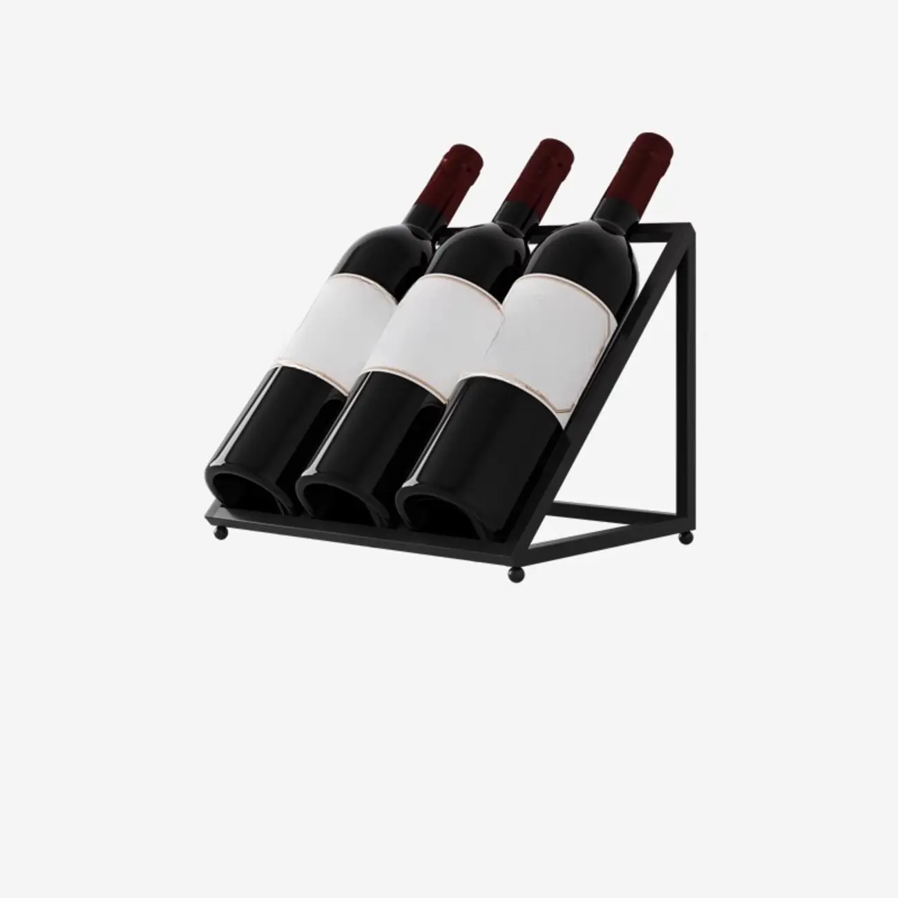 Modern Metal Wine Rack Slanted Holder Shelf for 7 Bottles