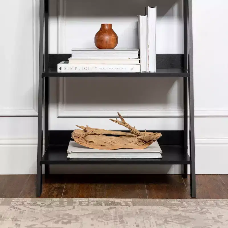 55 Thatcher Transitional Wood 4 Shelf Ladder Bookshelf - Saracina Home