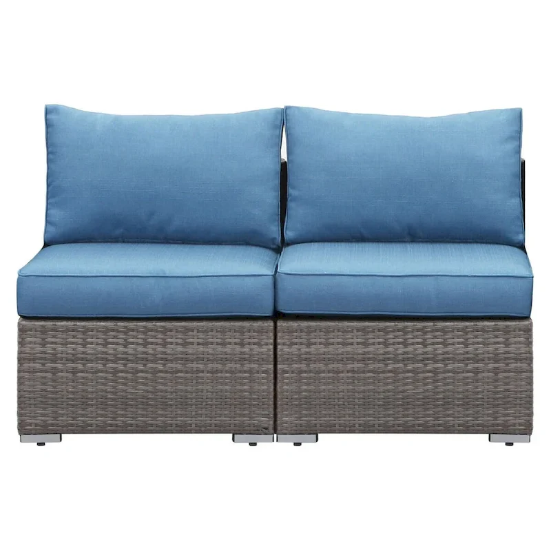 Royalcraft 2 Pieces PE Rattan Wicker Patio Armless Sofas