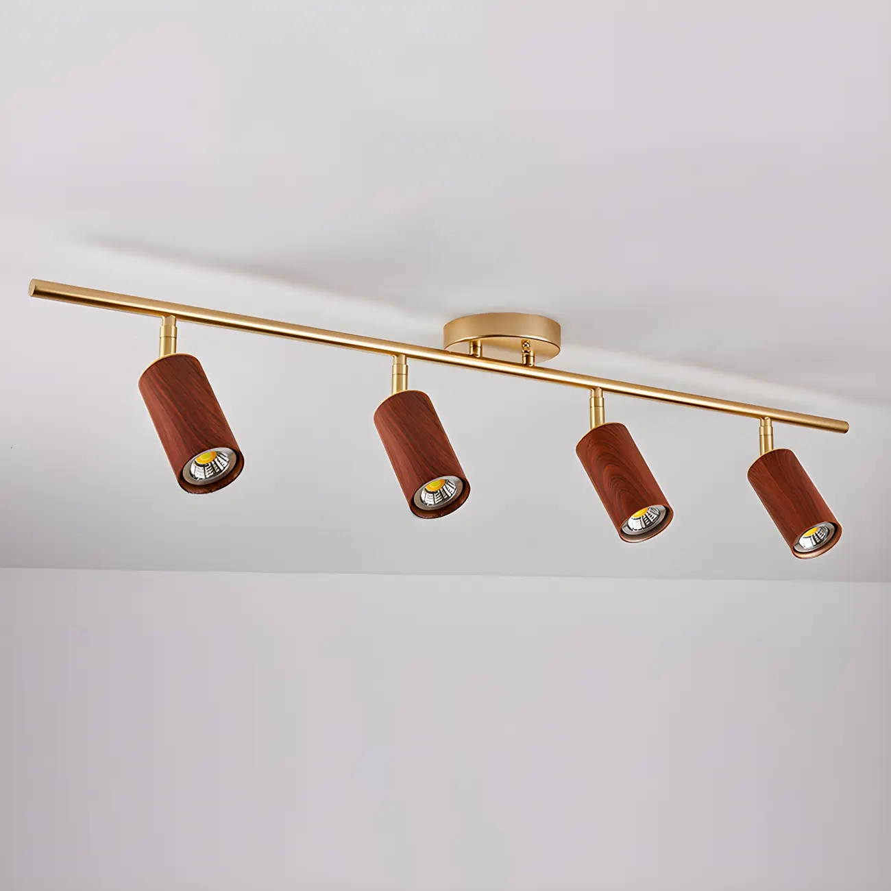 Modern 4-Light LED Fixed Track Light with Adjustable Head