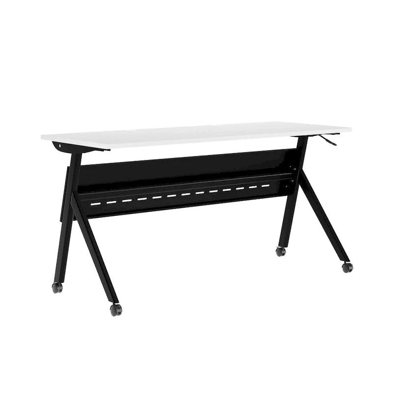 Commercial Nesting Flip Training Table with Steel Frame and Y-Legs - 23.5W x 60D x 30H