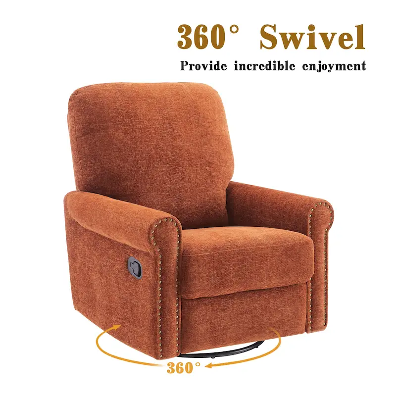 360 Degree Swivel Glider Manual Recliner Leisure Chair Set of 2