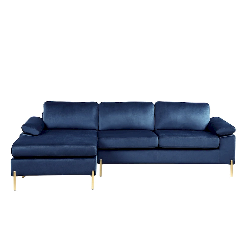 L-Shaped 3-Seater Velvet Combination Sofa with Recliner