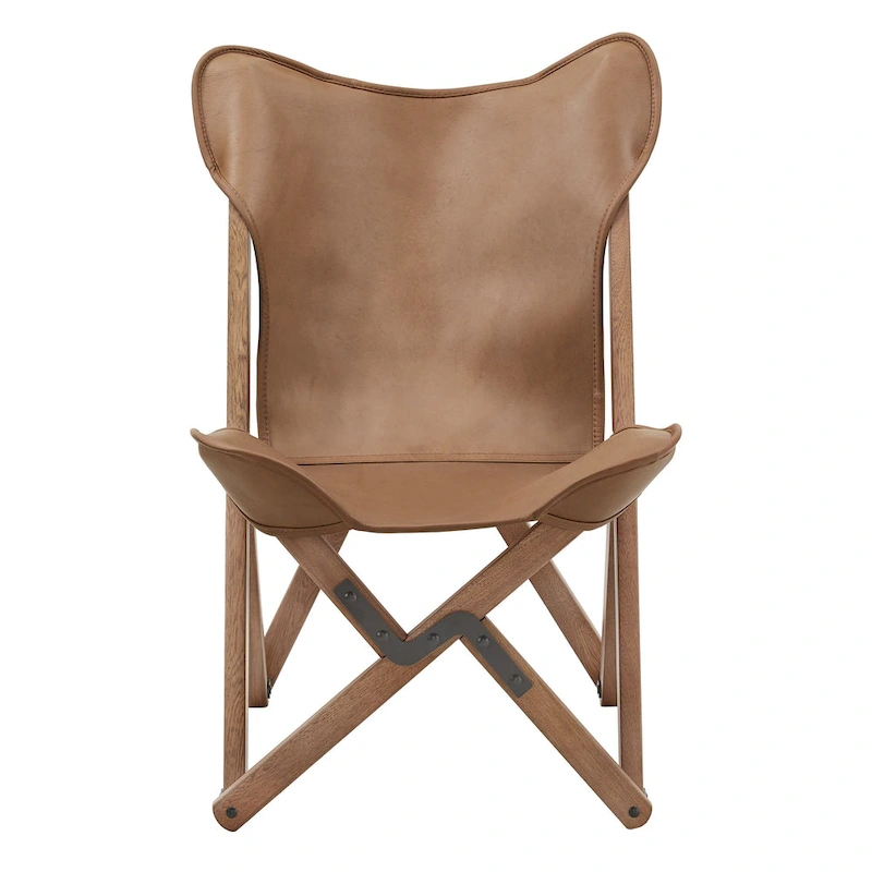 Cantu Genuine Top Grain Leather Tripolina Sling Chair by iNSPIRE Q Modern