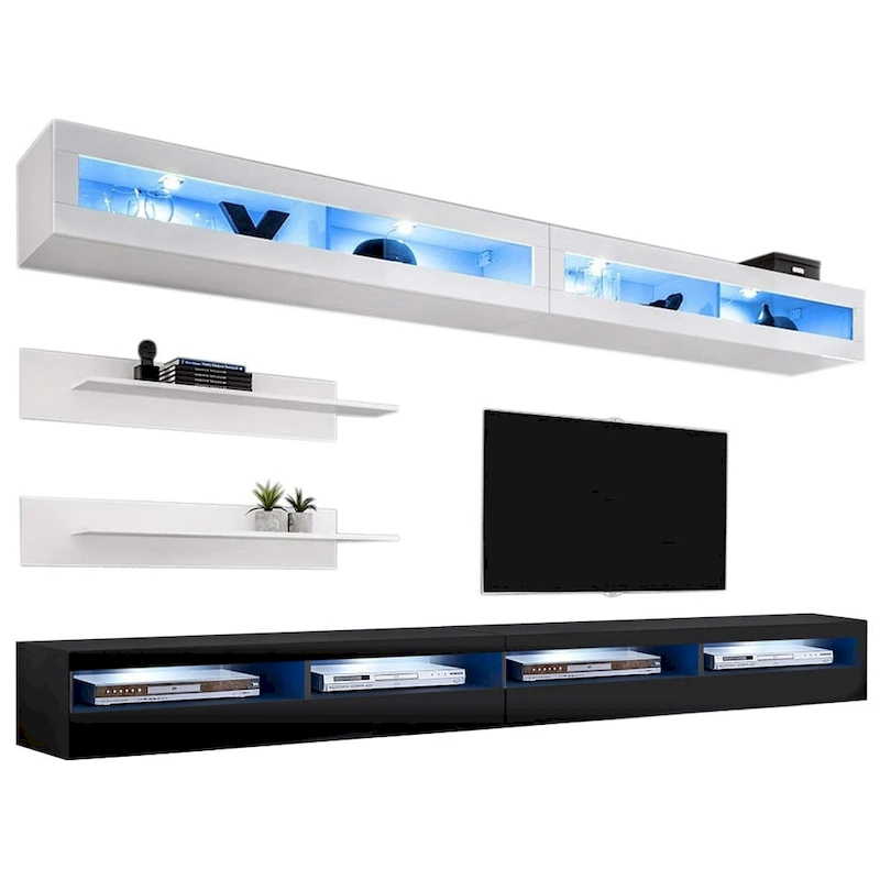 Fly I2 35TV Wall-mounted Floating Modern Entertainment Center Set