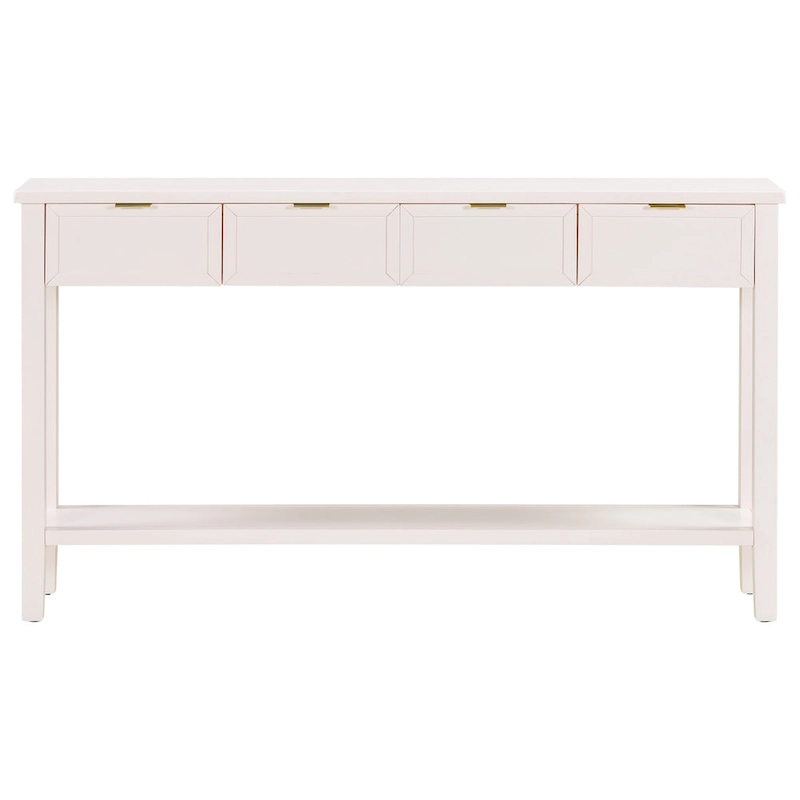 High-Quality Entryway Console Table with 4 Spacious Drawers & 1 Bottom Shelf