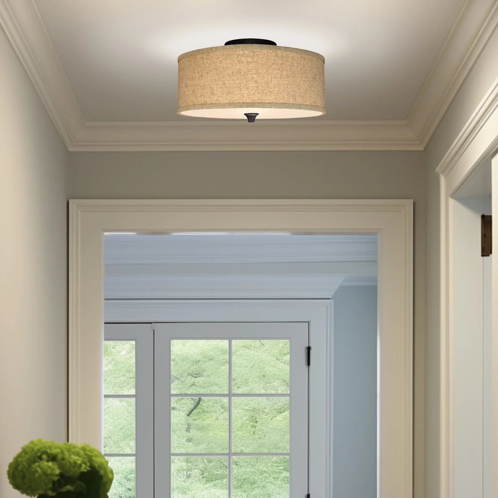 Newport 14 Modern 2-Light Semi-Flush Mount Ceiling Light