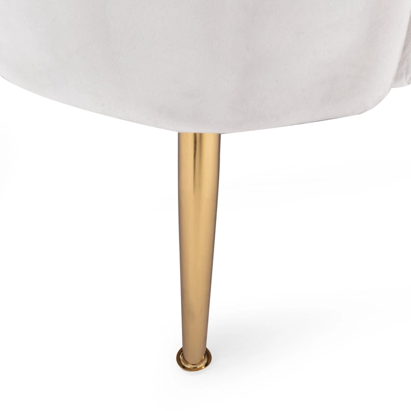 Velvet Channel Stitched 3-seater Sofa with Metal Legs