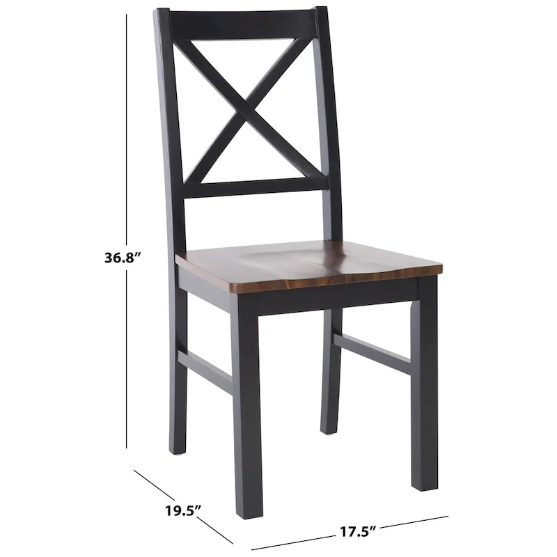 White/Natural Dining Chair - 17.5 W x 19.5 L x 37 H