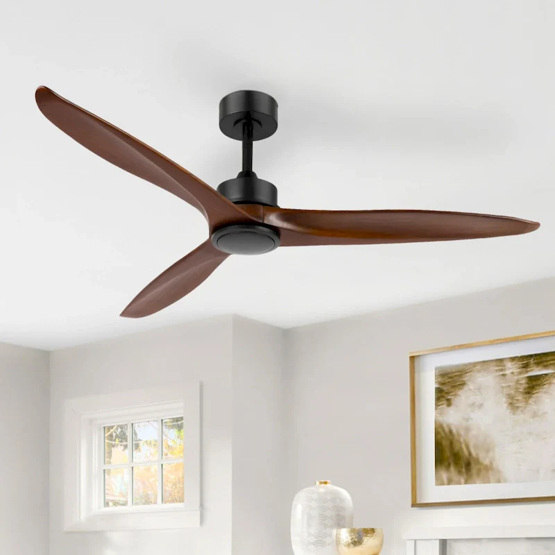 GetLedel 60  Solid Wood 3-Blade DC Motor Ceiling Fan with Remote Control