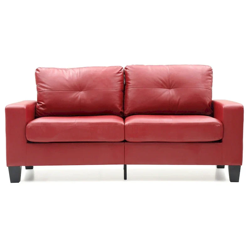 71 in. W Track Arm Faux Leather 3-Seat Sofa
