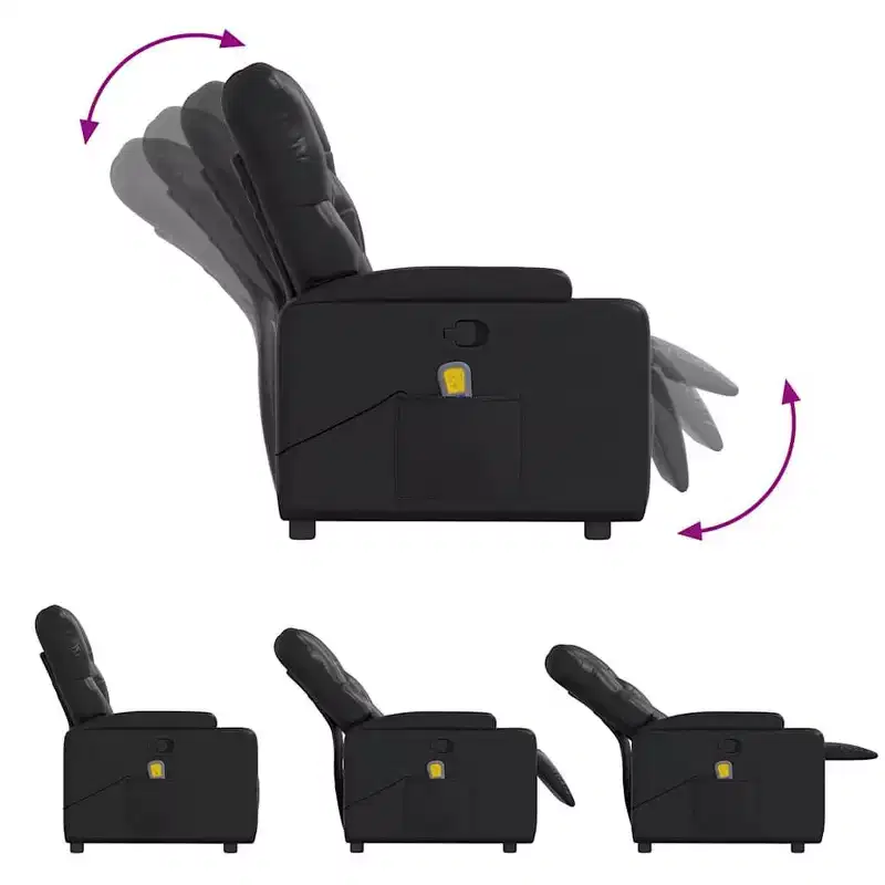 vidaXL Massage Recliner Chair Cream Faux Leather