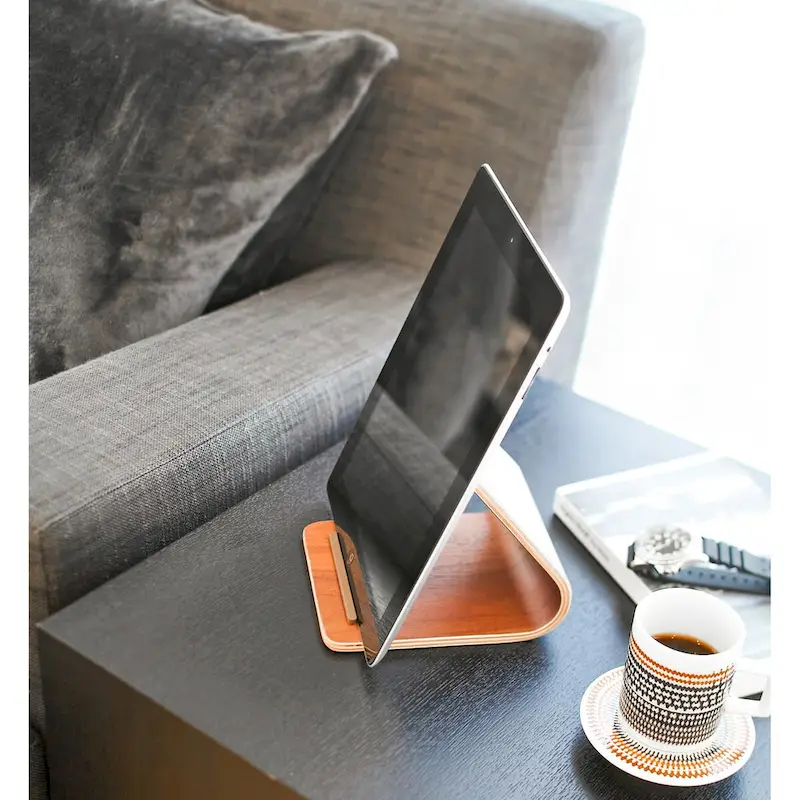 Tablet Stand, Wood - L 5.51 x W 4.72 x H 4.53 inches