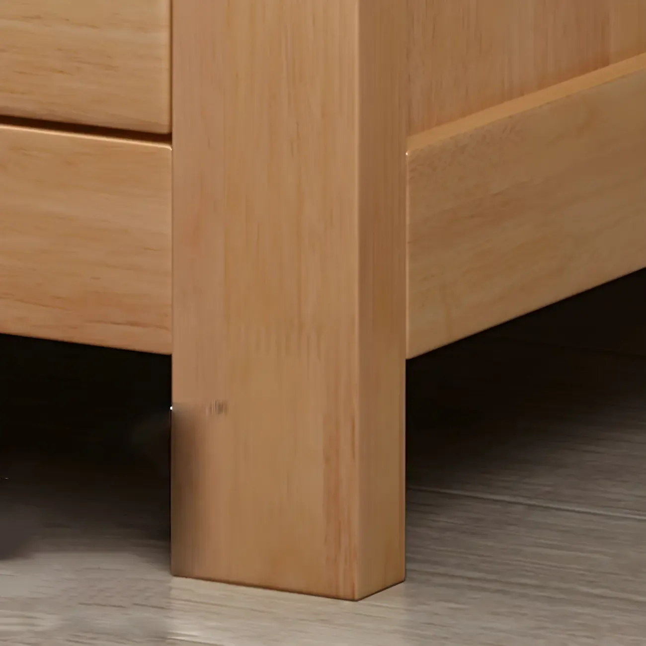 Narrow Rubberwood Lift-Top Bed Side Table with Drawers