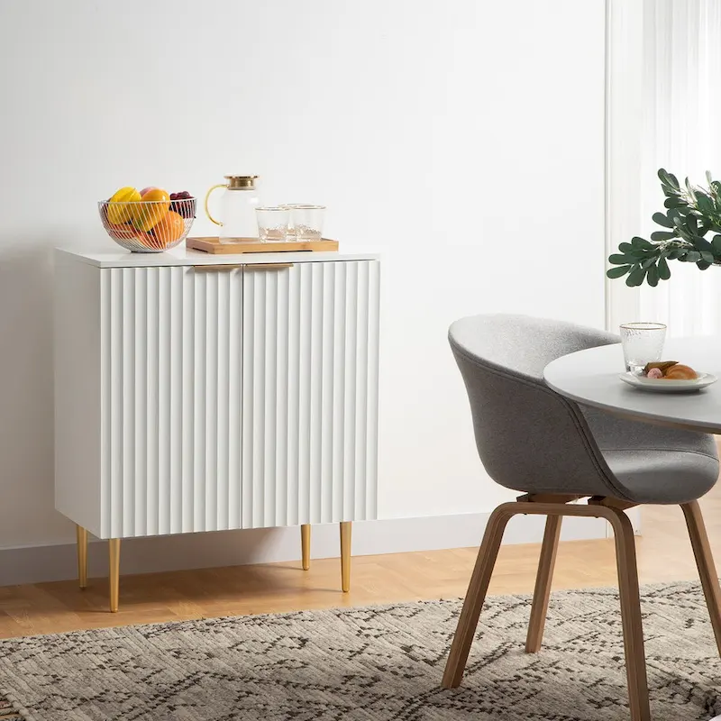 Sideboard Buffet Cabinet Set of 2 with Adjustable Shelves -