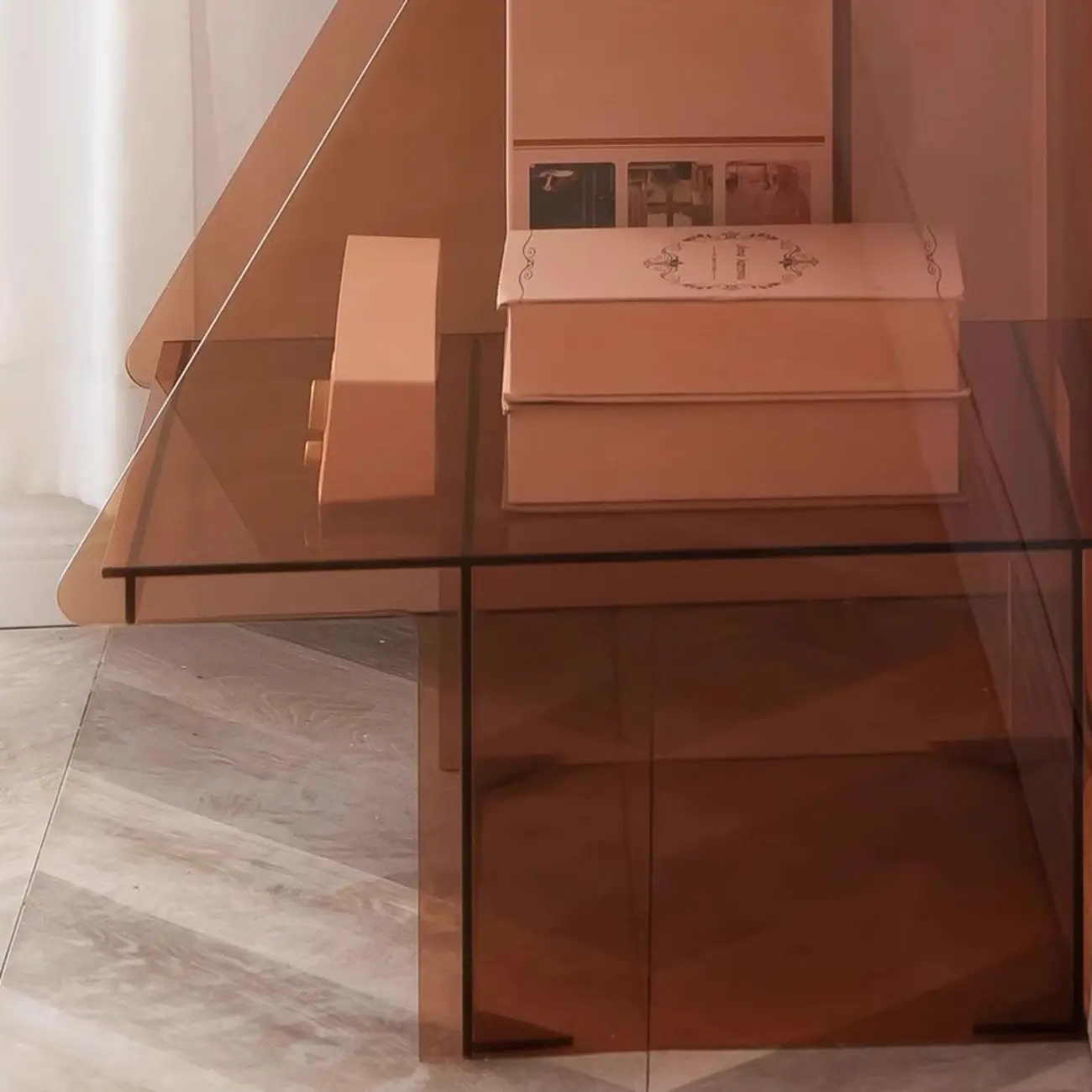 Artistic Acrylic Bookcase Vertical Stylish Display Shelf