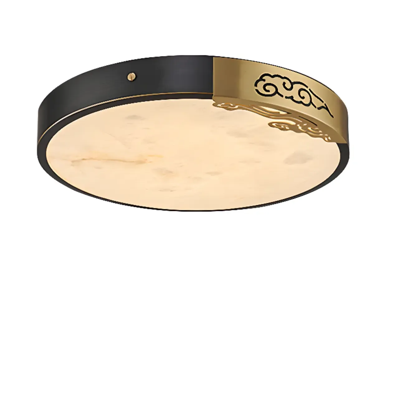 Gold Stone Circle LED Flush Mount Ceiling Light