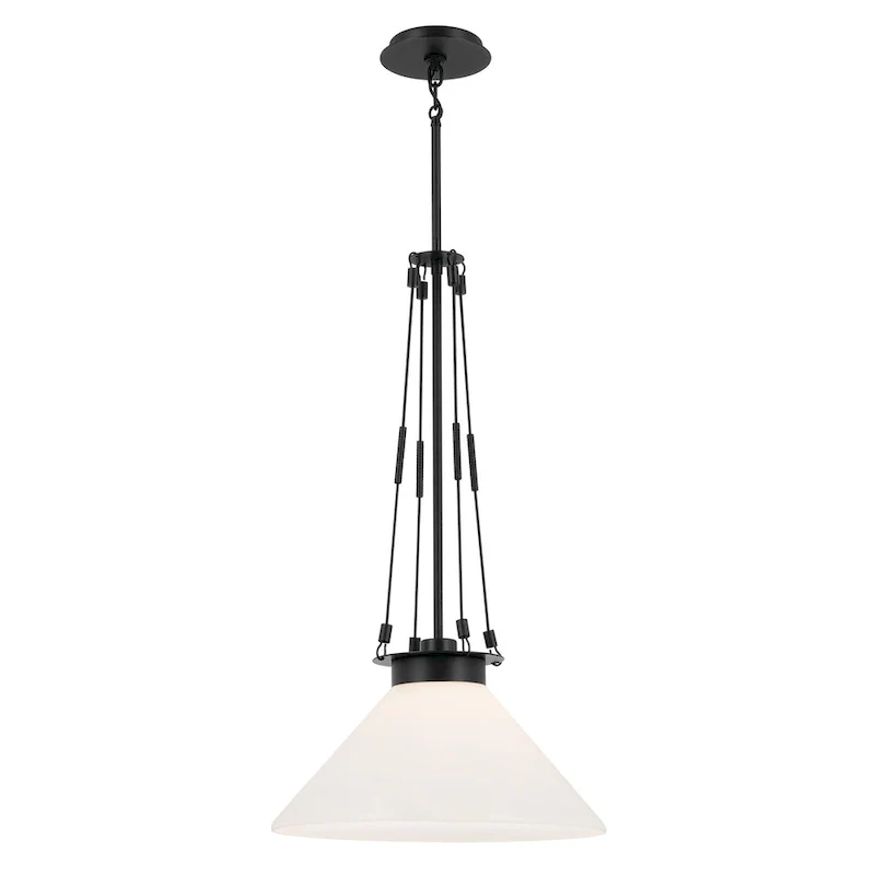 Kichler Lighting Albers 18.25 In. 1-Light Black Pendant Light