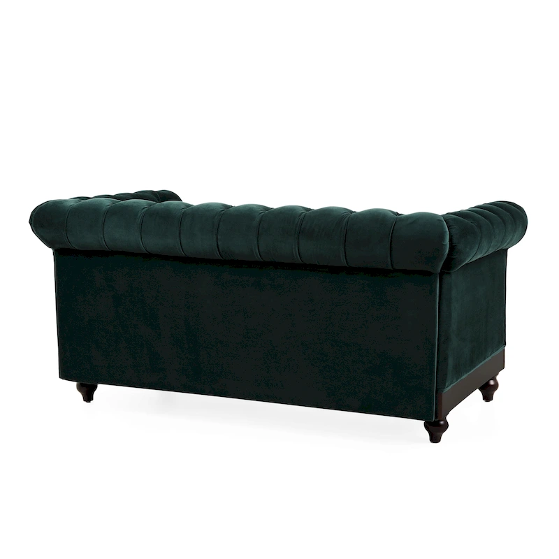 Eviva Chesterfield Velvet Loveseat Sofa by Christopher Knight Home
