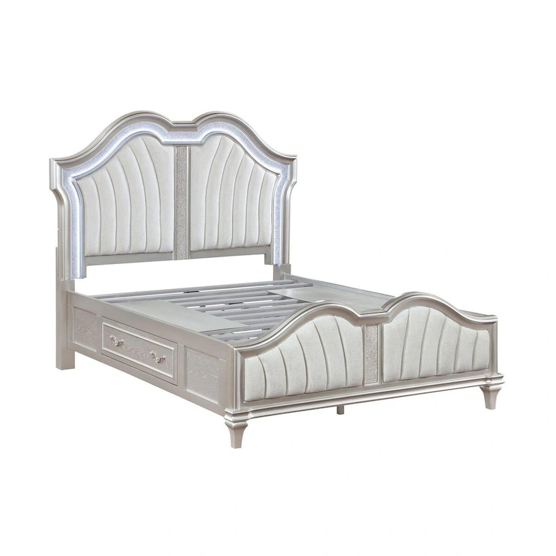 Rosarito Silver Oak and Ivory 5-piece Storage Bed