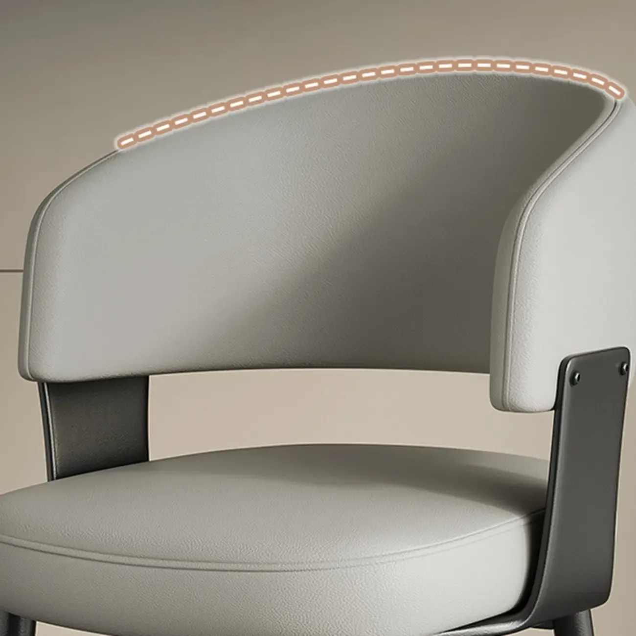 Modern Glam Leather Upholstered Dining Chair