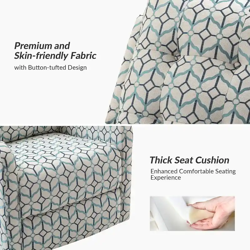 Manual Swivel Recliner with Tufted Back Set of 2