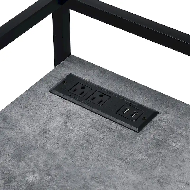 Meard Industrial 49-inch Steel Computer Desk with USBs by Furniture of America