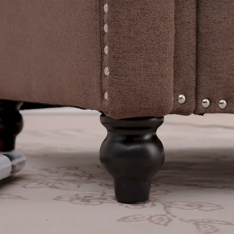 Brown 37.4 Accent Chair with Nailheads