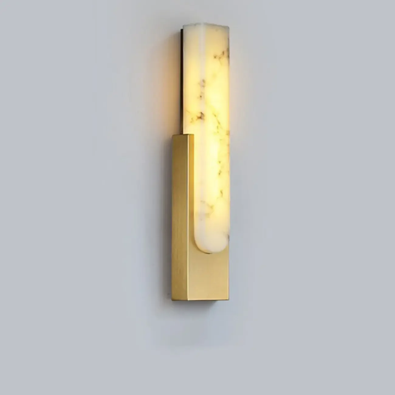 Modern White Stone Metal Wall Sconce Warm Light LED