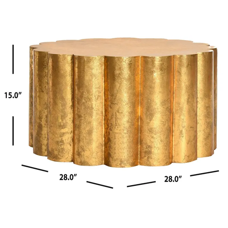 SAFAVIEH Carolee Gold Drum Coffee Table - 28 x 28 x 15 - 28Wx28Dx15H