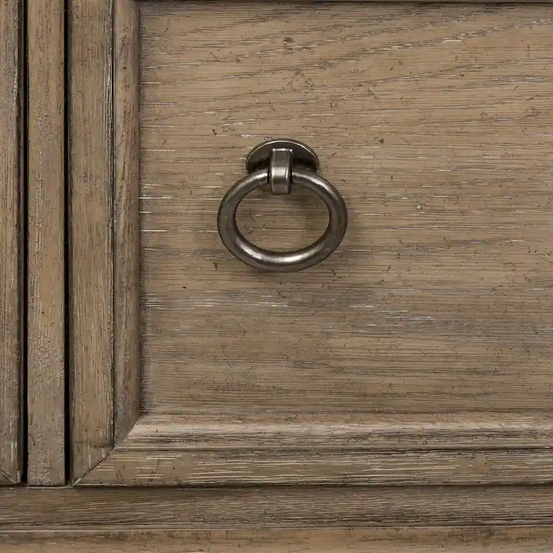 Simply Elegant White, Brown, & Heathered Taupe Credenza