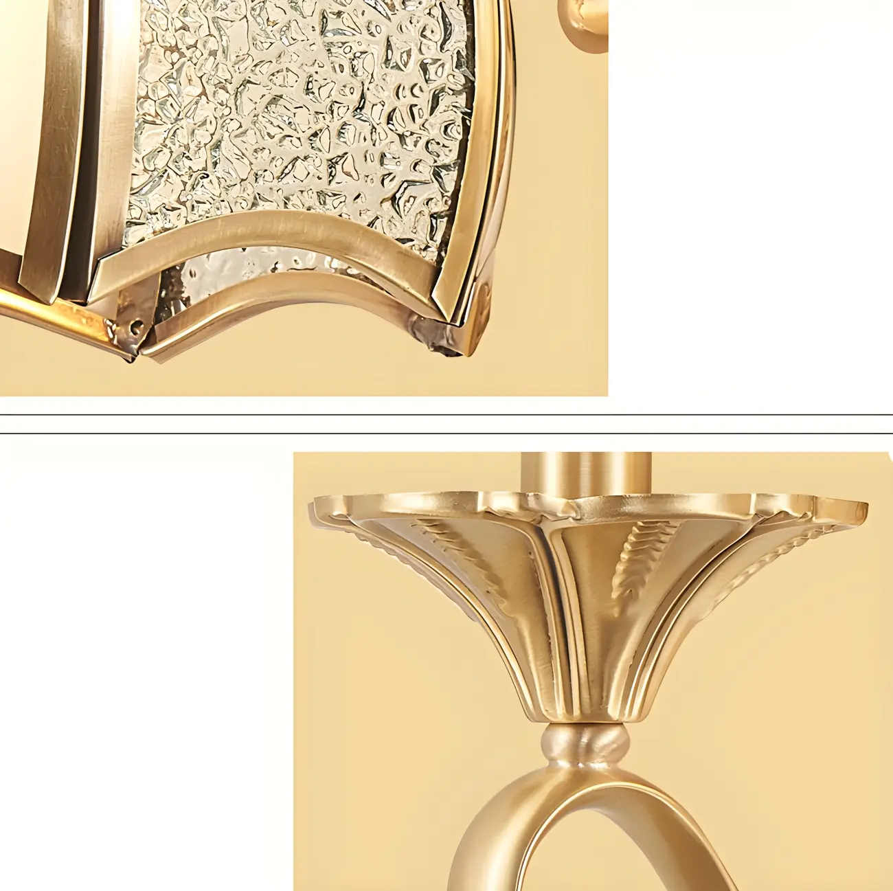 Modern Geometric Gold LED Wall Sconce with Glass Shade