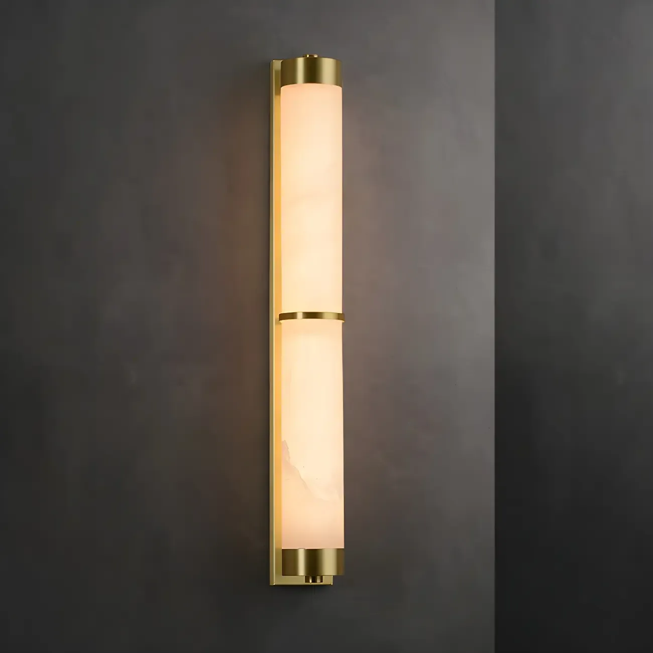 Modern Cylinder Stone Gold LED Wall Sconce