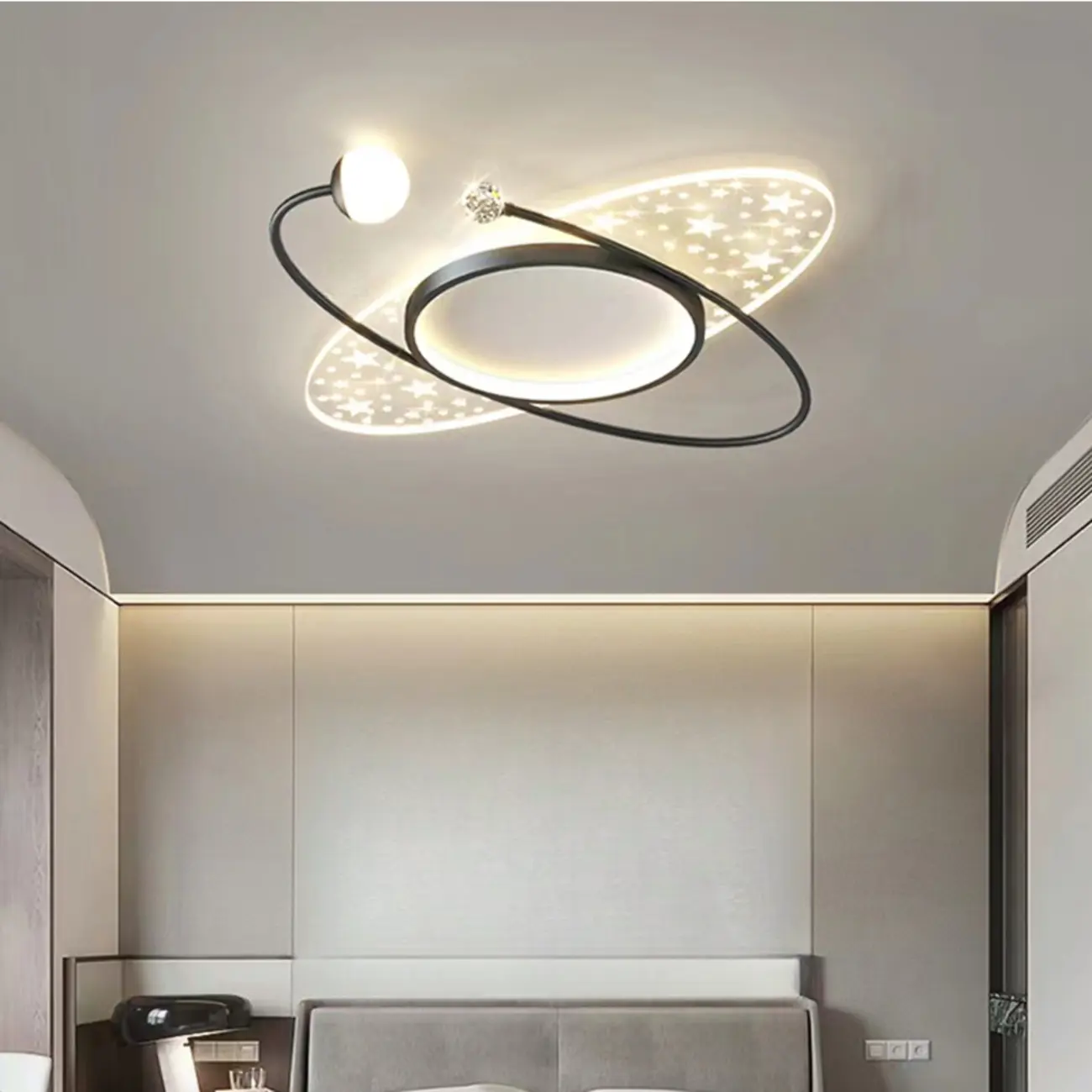 3-Light Flush Mount Ceiling Light with Dimmable & Remote