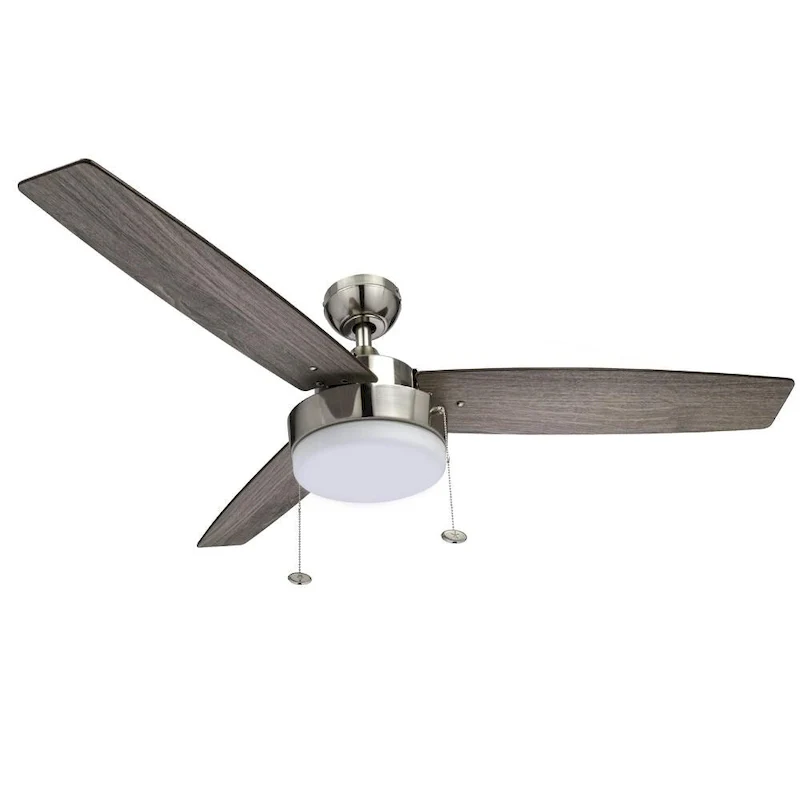 Copper Grove Andreas 52-inch Brushed Nickel LED Ceiling Fan with 3 Barnwood Blades