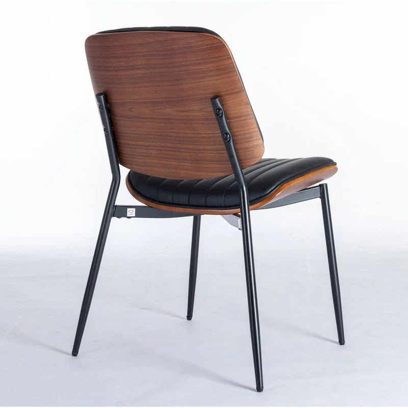 GDFStudio Mid Century Modern Armless Upholstered Dining Chairs with Metal Legs