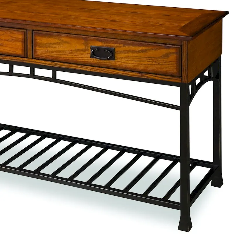 Modern Craftsman Distressed Oak Sofa Table by Homestyles