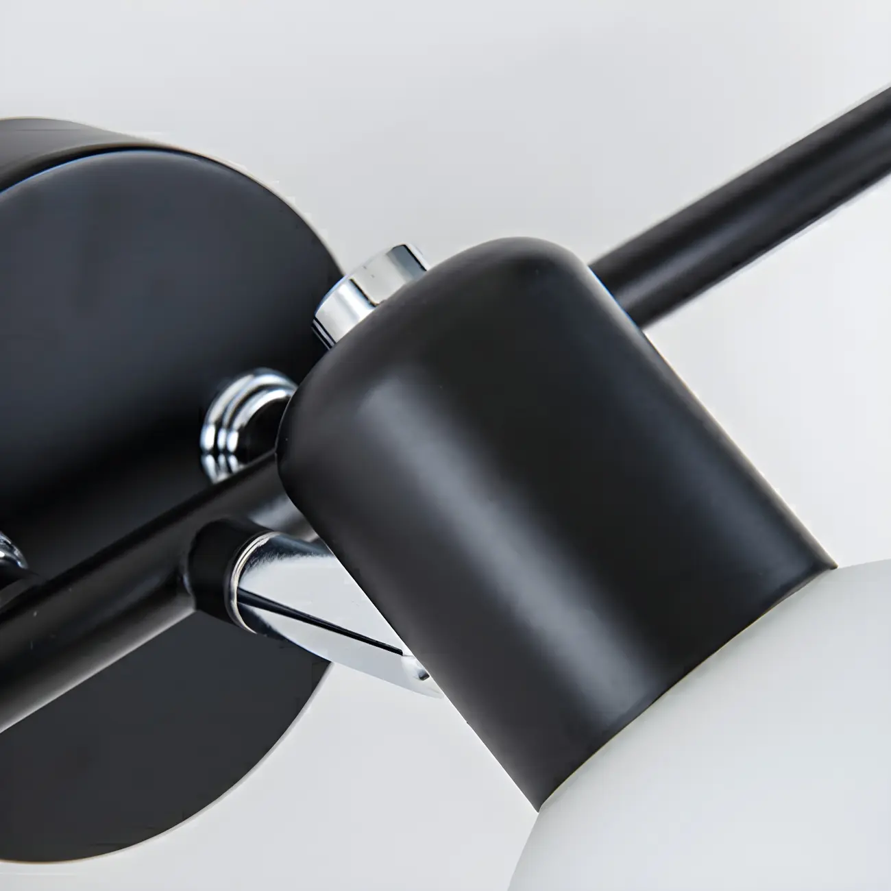 Modern Metal Black Glass Dome Bathroom Vanity Light