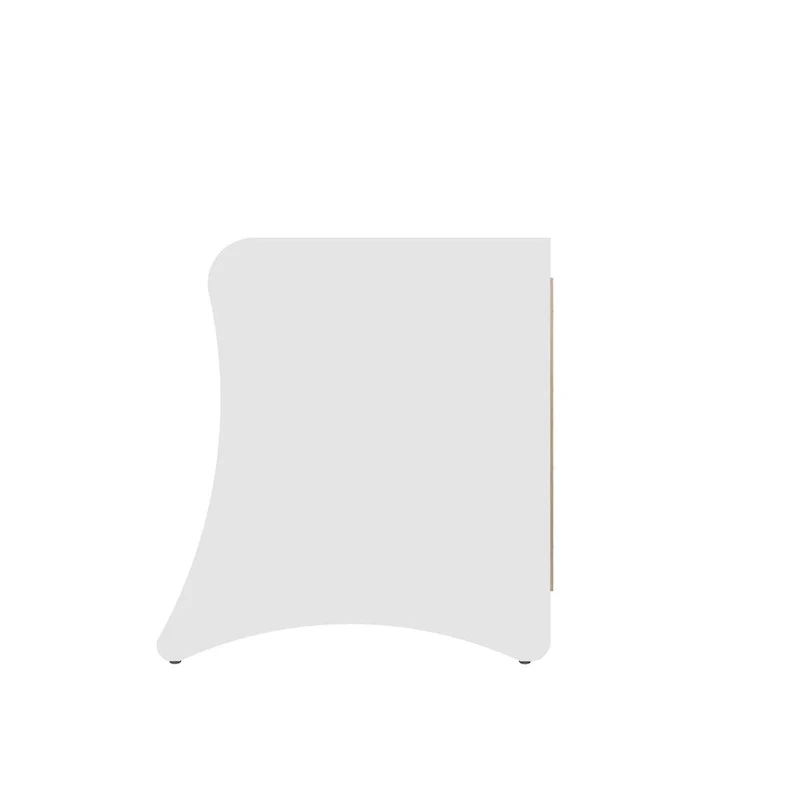 Mid-Century Modern 2-Drawer Nightstand, MDF, Curved Legs, 19.68