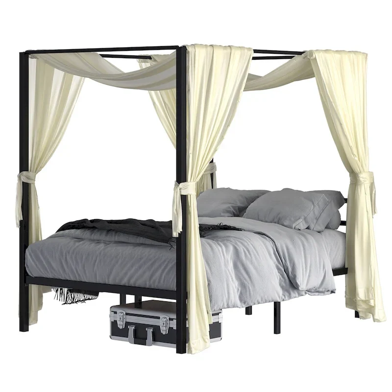 Metal Full Canopy Platform Bed Frame