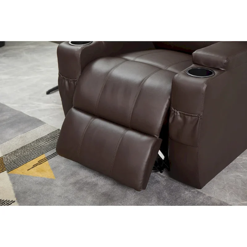 Recliner Chair Modern Recliner Sofa Faux Leather Recliners with Cup Holders, Remote Control